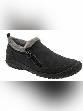 JSport by Jambu Womens Elenor Memory Foam Slip-On Sneakers Black 8 Medium